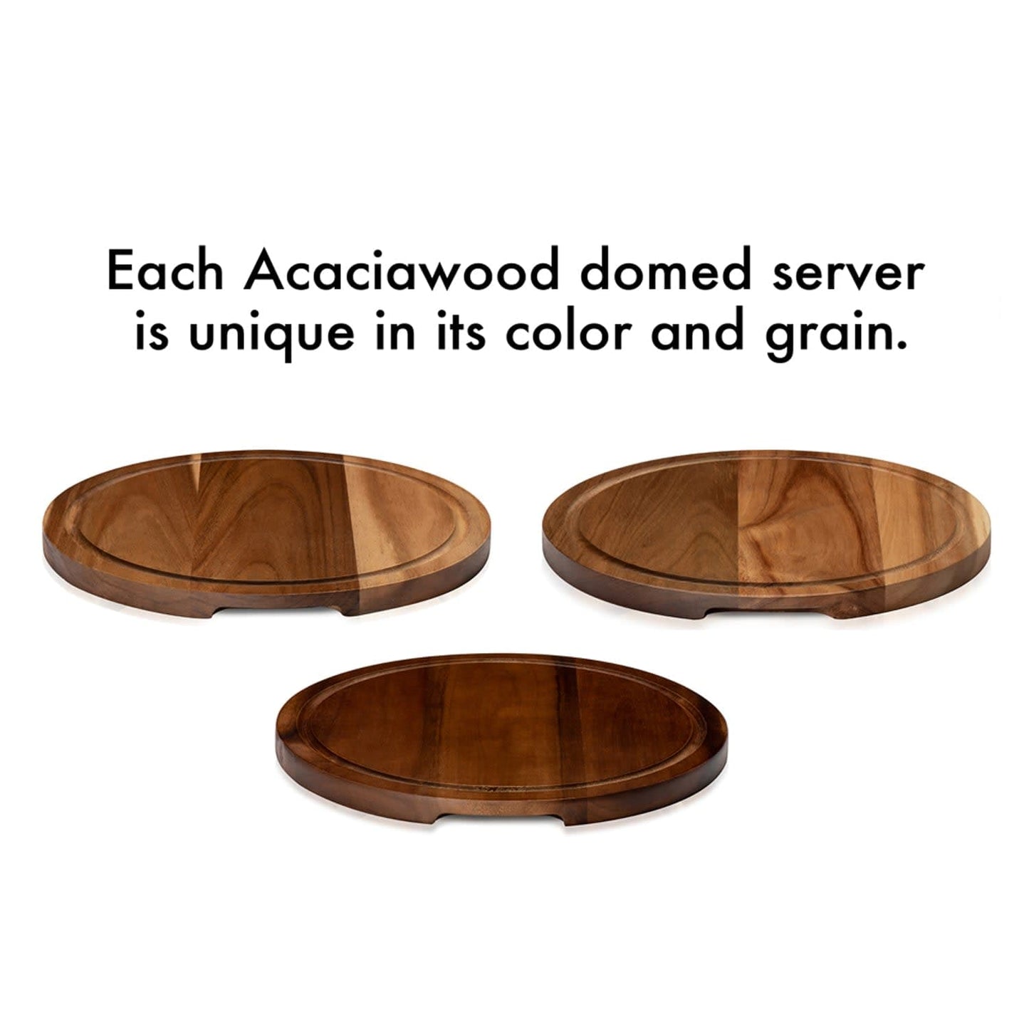 Libbey Acaciawood Flat Wood Cake Stand with Glass Dome - Edwina Alexis