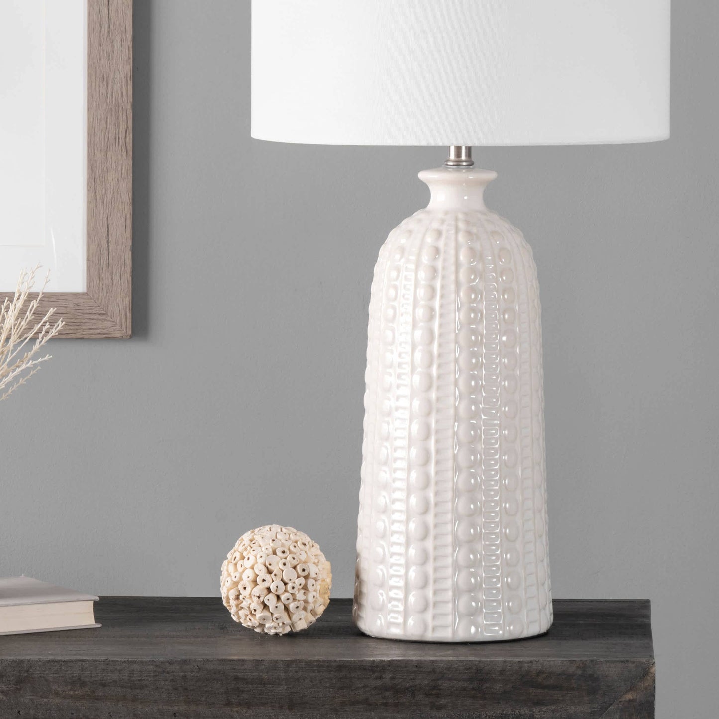 Flint 30" Ceramic Table Lamp: Navy / 100% Ceramic / 30" H x 15" W x 15" D - Edwina Alexis