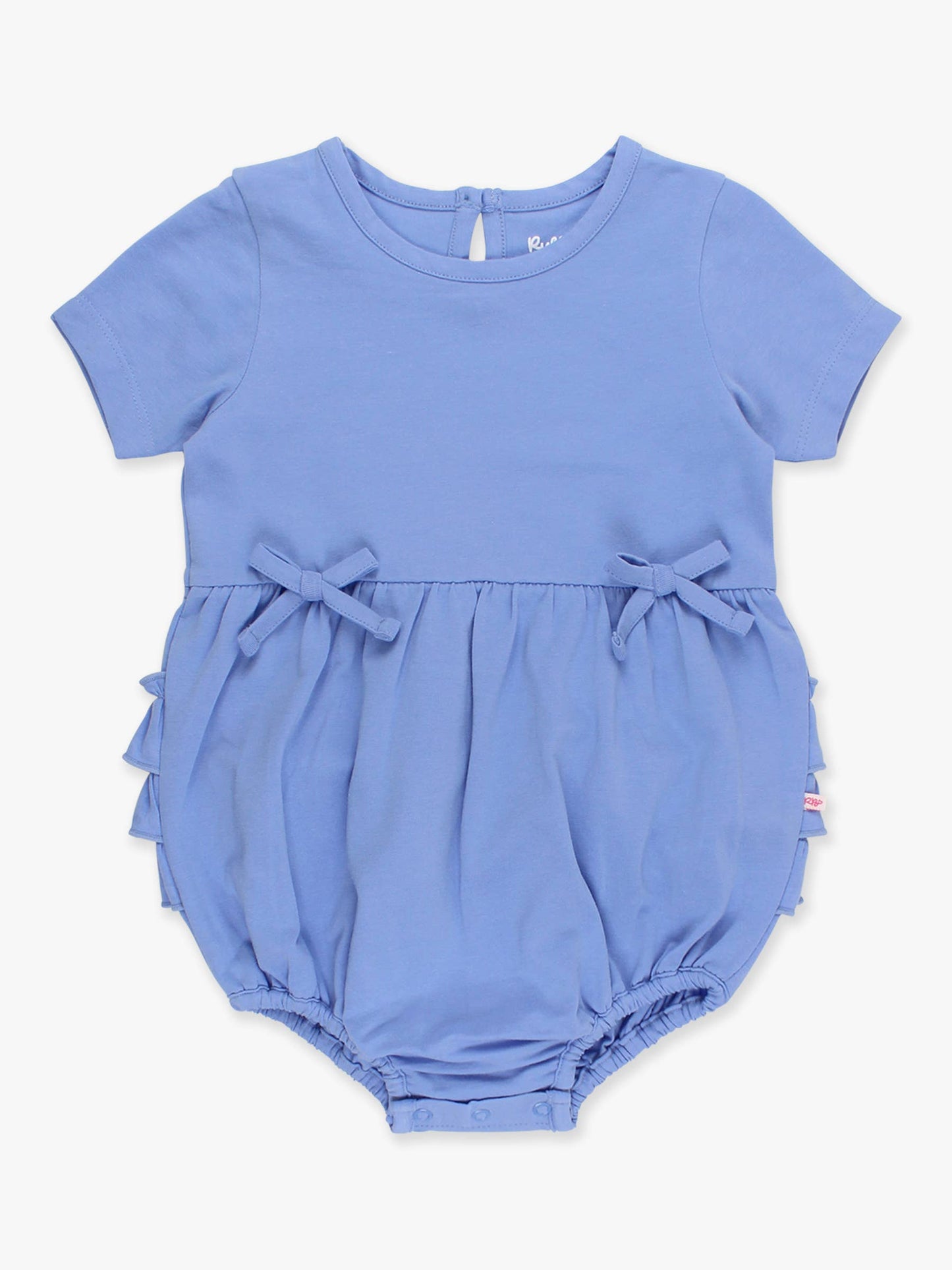 Baby Girls Periwinkle Blue Knit Short Sleeve Bow Bubble Romper
: Blue / 12-18m