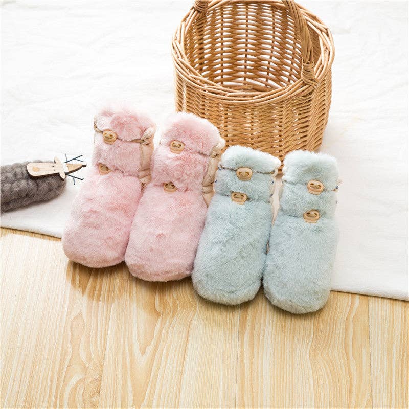 Newborn Baby Solid Color Plush Warm Shoes Outfits In Autumn: White / XS (0-6M) - Edwina Alexis