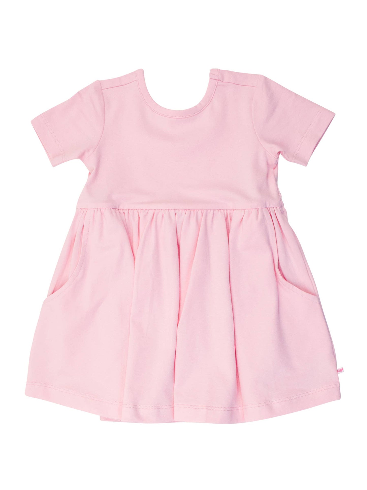 Girls Pink Short Sleeve Knit Twirl Dress: Pink / 12-18m