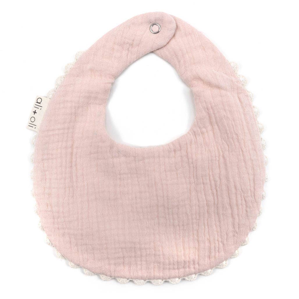 Muslin Cotton Baby Bib Double Sided (Pink/Flowers) - Edwina Alexis