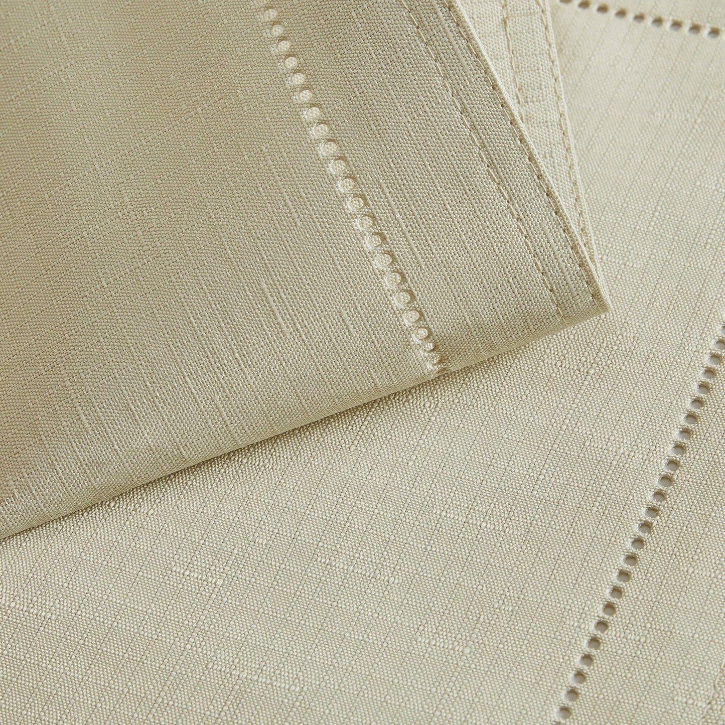 Alison Hemstitch Border Fabric Placemat, Set of 4 - 13"x19": Fog