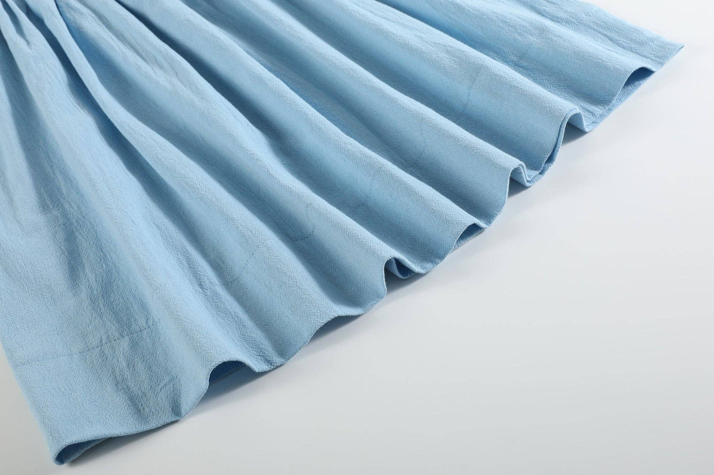 Light Blue Swan Smocked Bishop Dress: 18-24M