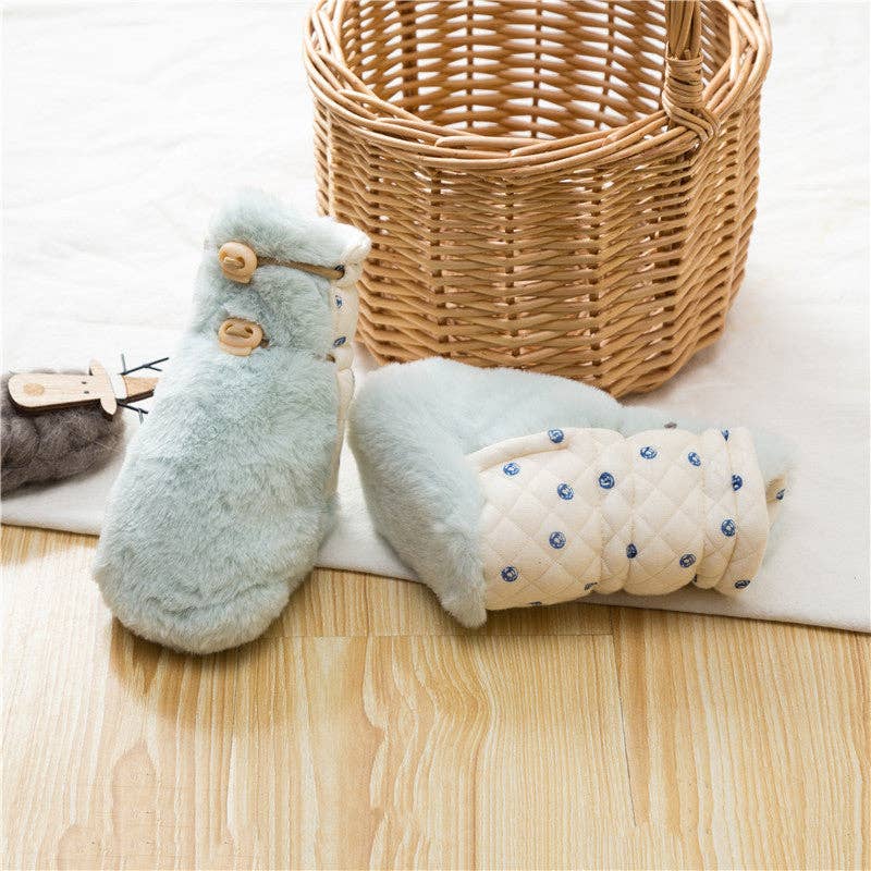 Newborn Baby Solid Color Plush Warm Shoes Outfits In Autumn: White / XS (0-6M) - Edwina Alexis