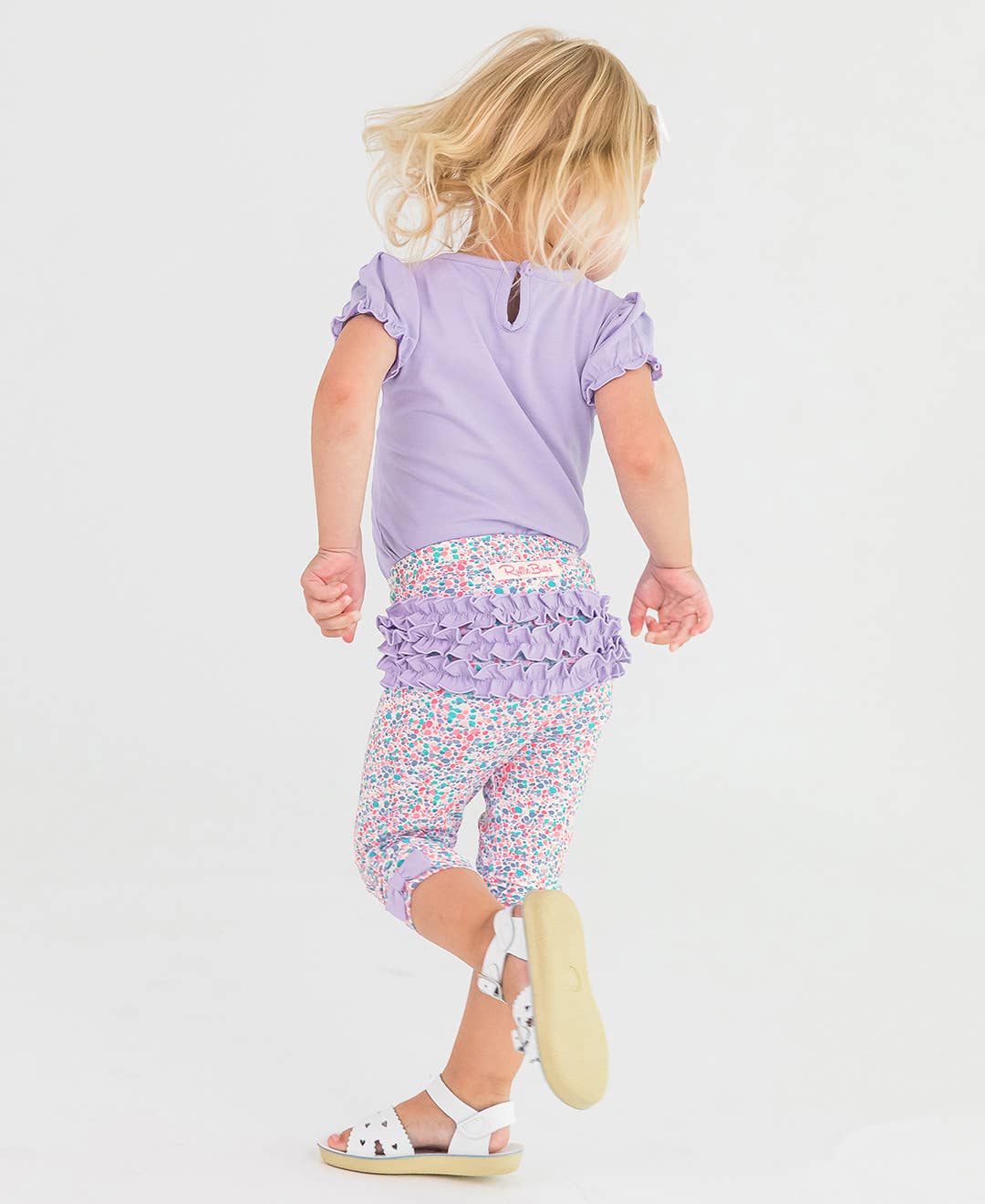 Baby Girls Lavender Knit Puff Short Sleeve Bodysuit: Purple / 12-18m