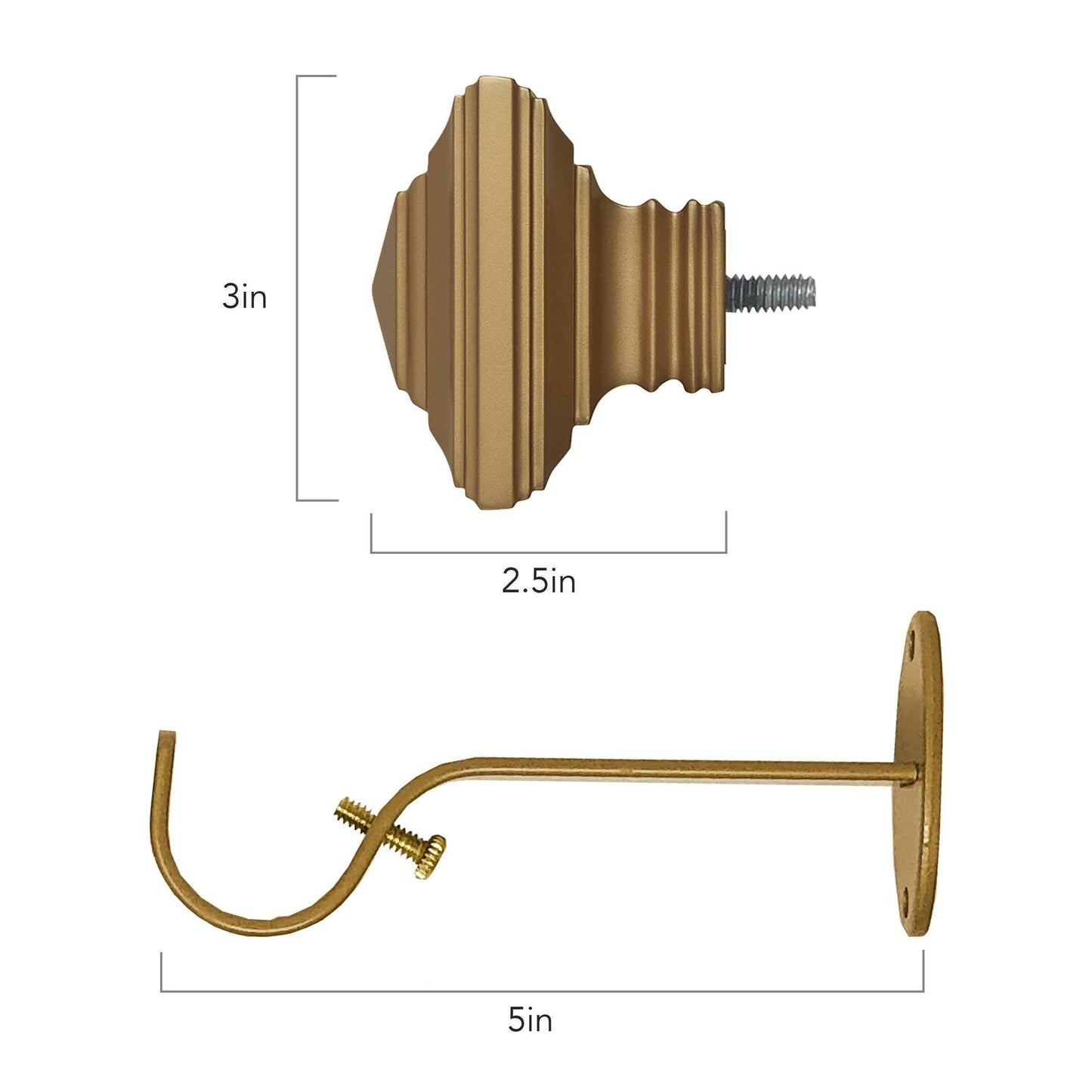 Florence 1" Window Drapery Single Curtain Rod with Stacked Square Finial: Antique Bronze / 48"-86"