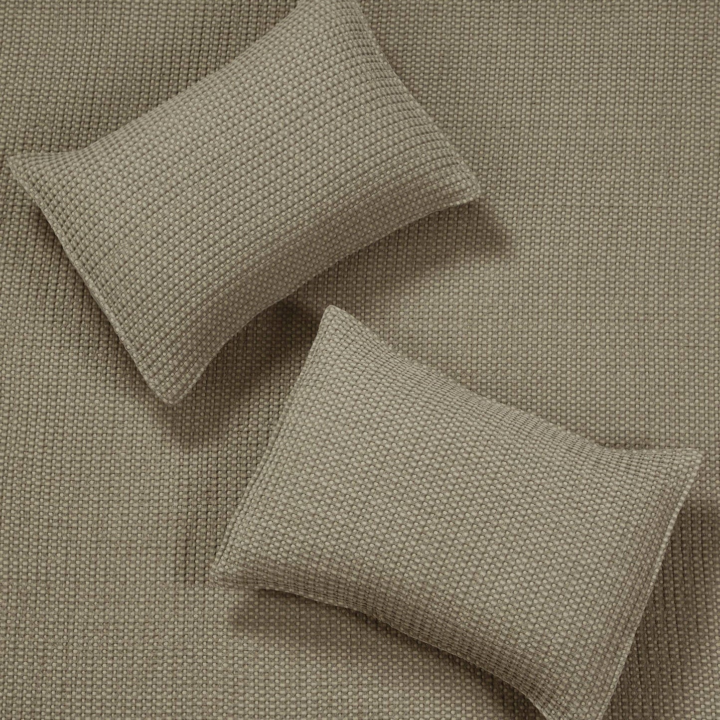 Mills Waffle Quilt Set: White / Full/Queen