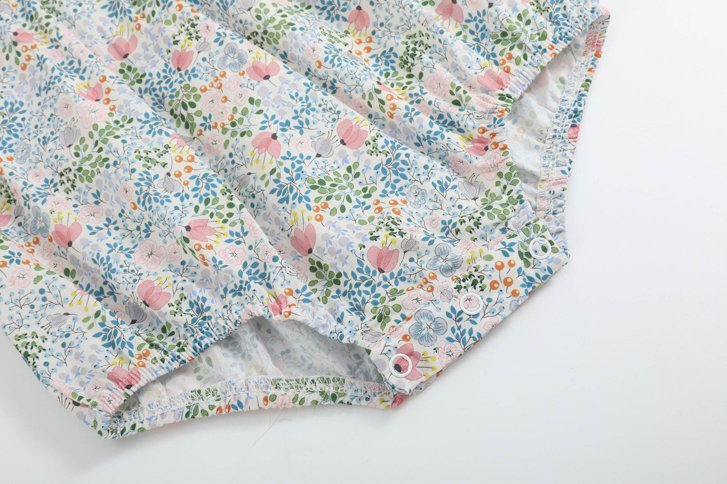 Pink Floral Print Smocked Futter Romper: 12-18M