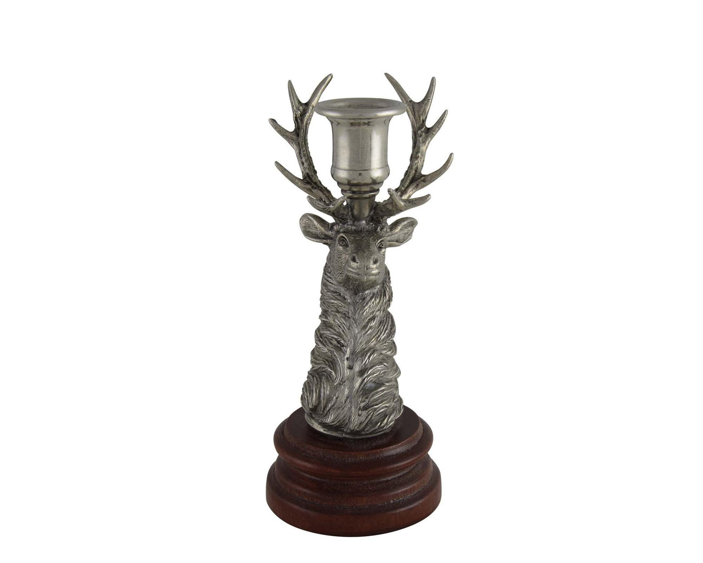 Pewter Elk 1 Taper Candlestick - Edwina Alexis