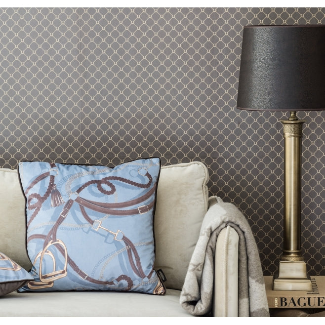 Denim Blue Tressage Equestrian Pillow - Edwina Alexis