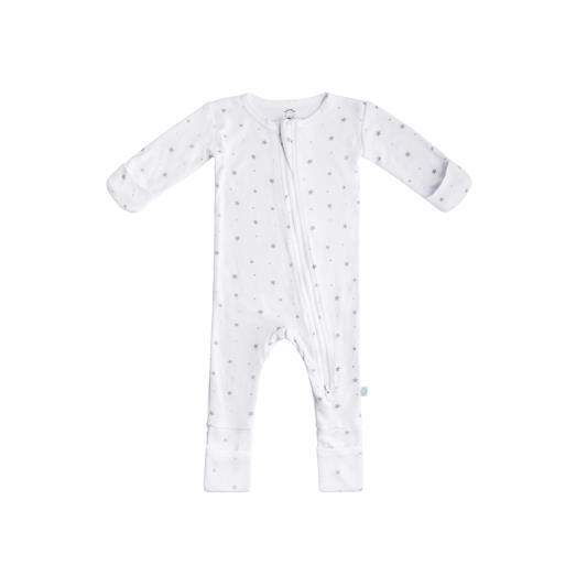 Baby Bamboo Pajamas w/ DreamCuffs® - Grey Star: 0 - 3 Months - Edwina Alexis