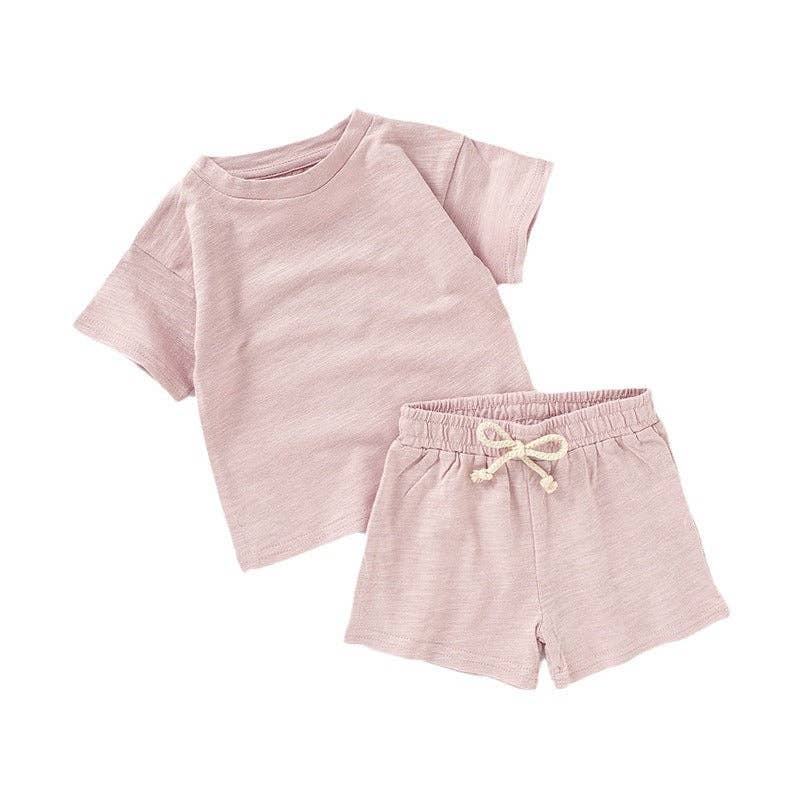 Kids Organic Cotton Short Sleeve Set Cute Casual Style