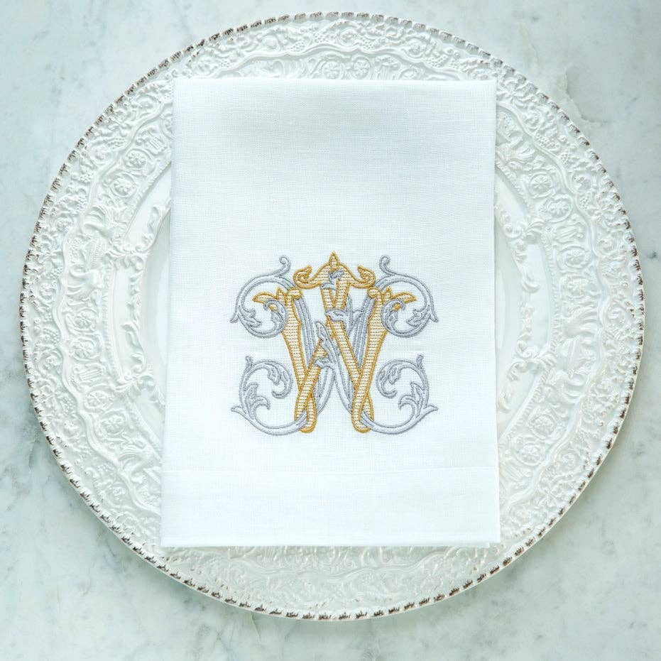 Vintage Vine Monogram Tri-Fold Napkin