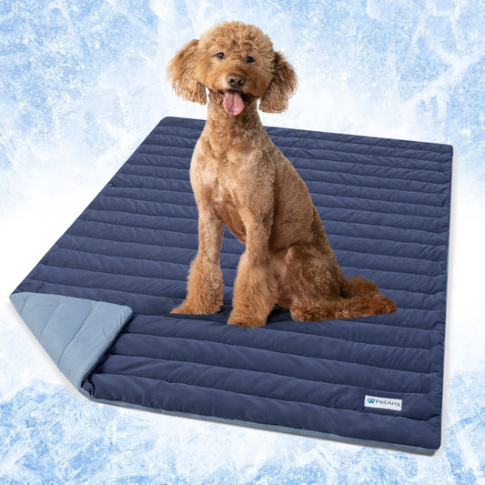 Premium Cooling Tech Pet Blanket: Navy / Large - 40" x 60"