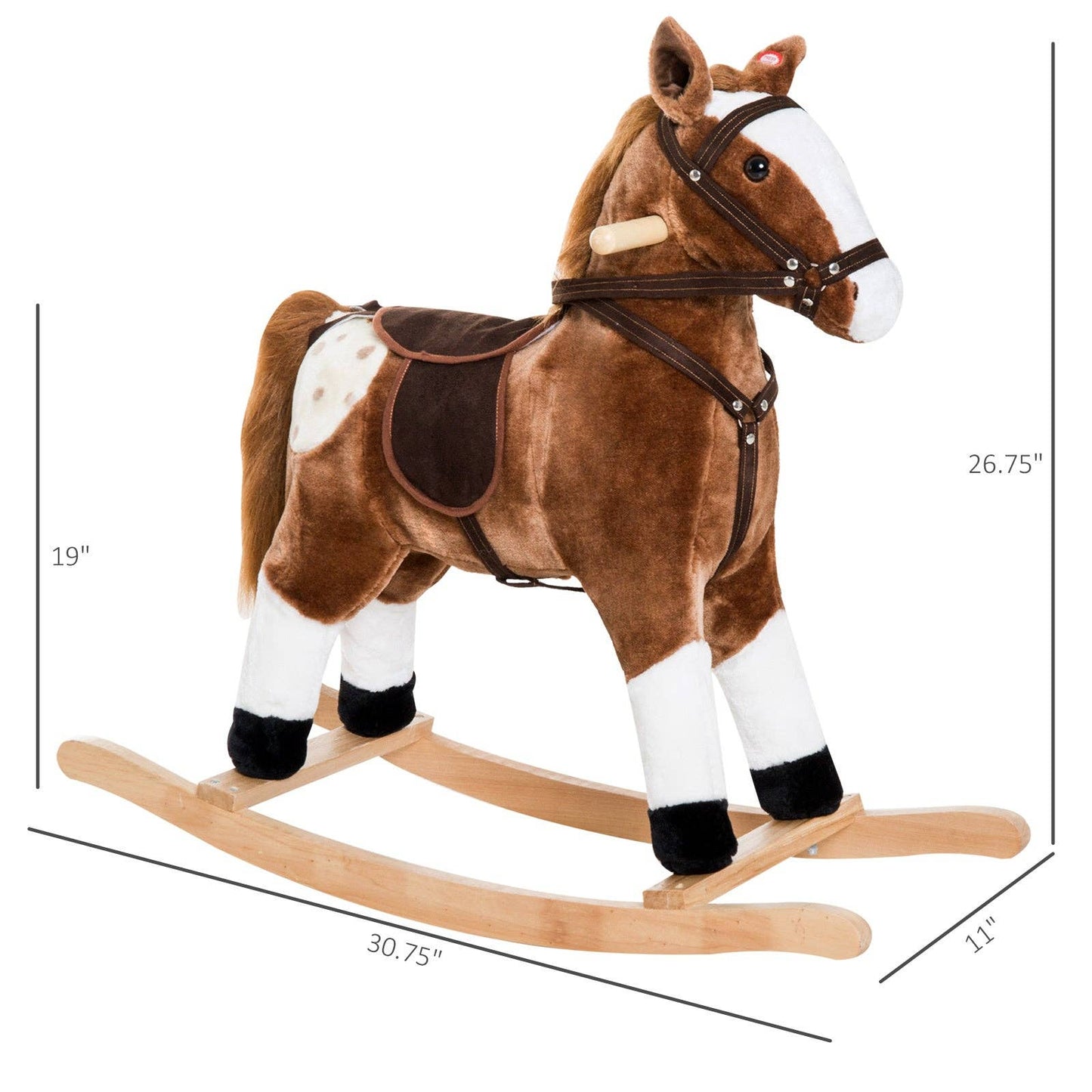 Plush Rocking Horse with Saddle and Sounds for Kids: Default