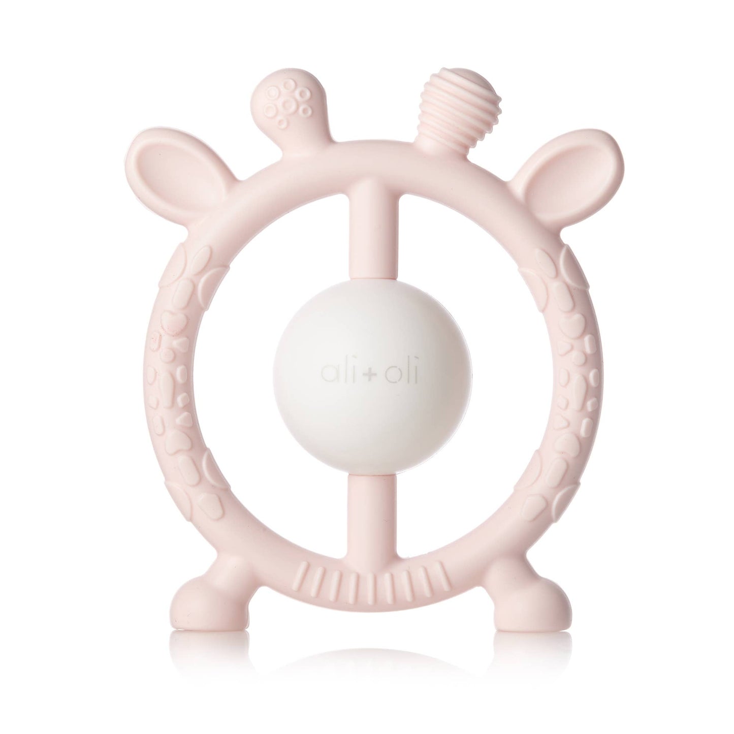 Giraffe Teether & Rattle Food-Grade Silicone Toy (Pink) - Edwina Alexis