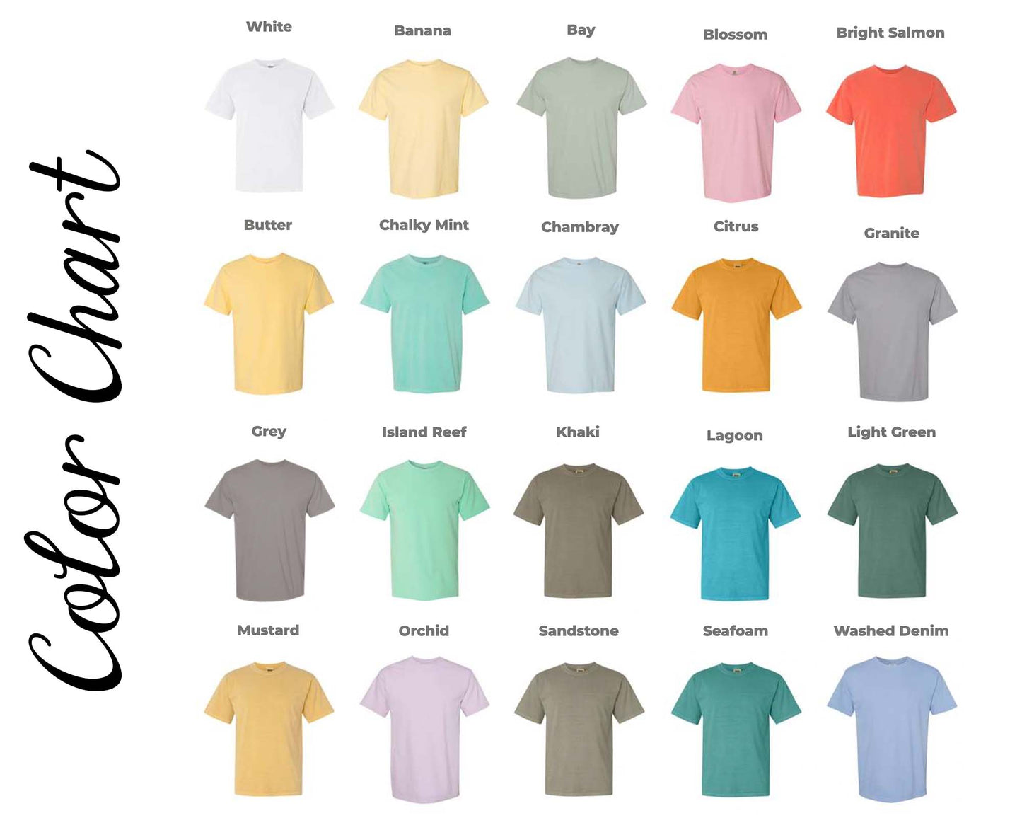 Comfort Colors Shirts, Unisex Heavyweight Tees, LIGHT Colors: Light Green / S