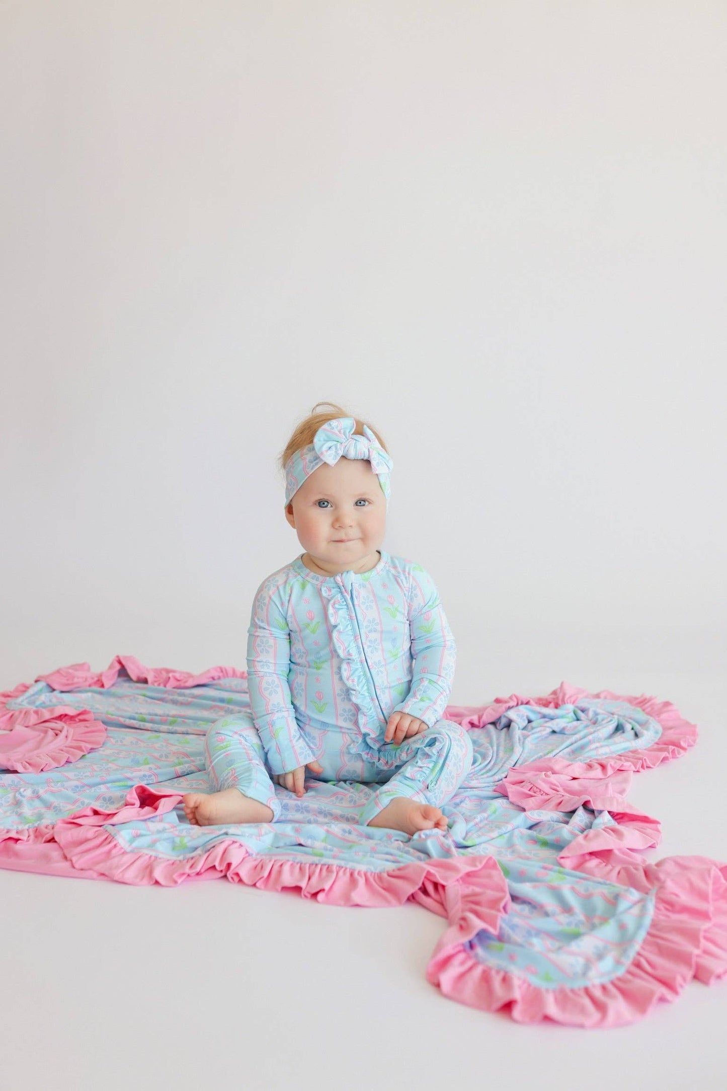 WHIMSY TULIP DREAM RUFFLE ROMPER: 0-3M