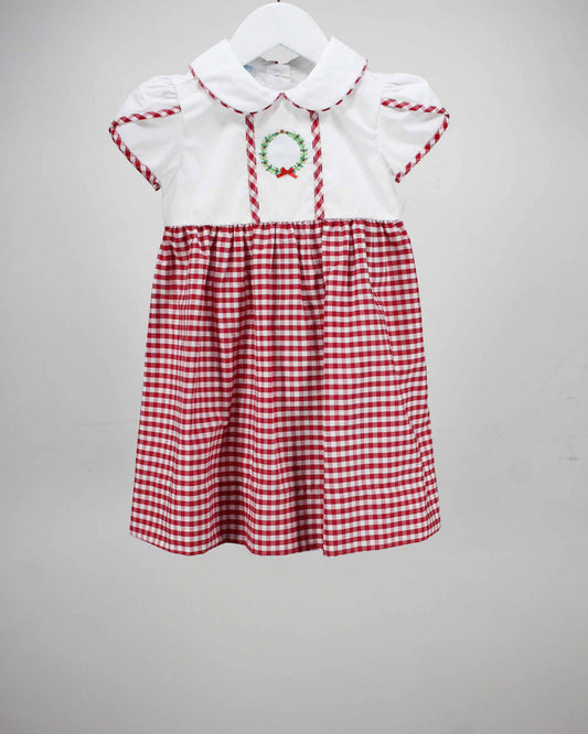 Merry Christmas Wreath Hazel Dress: 2T