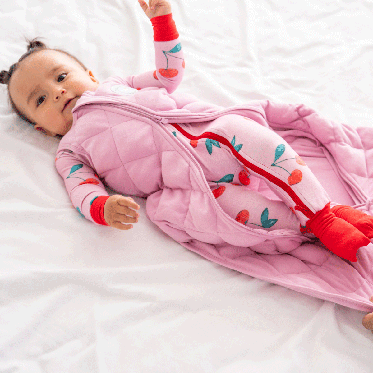 Baby Bamboo Pajamas w/ DreamCuffs® - Cherry: 12 - 18 Months
