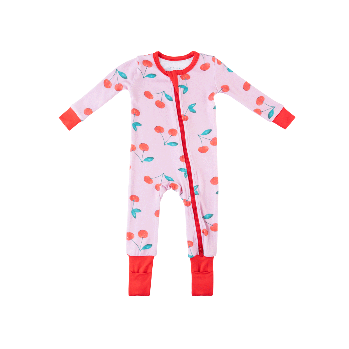 Baby Bamboo Pajamas w/ DreamCuffs® - Cherry: 12 - 18 Months