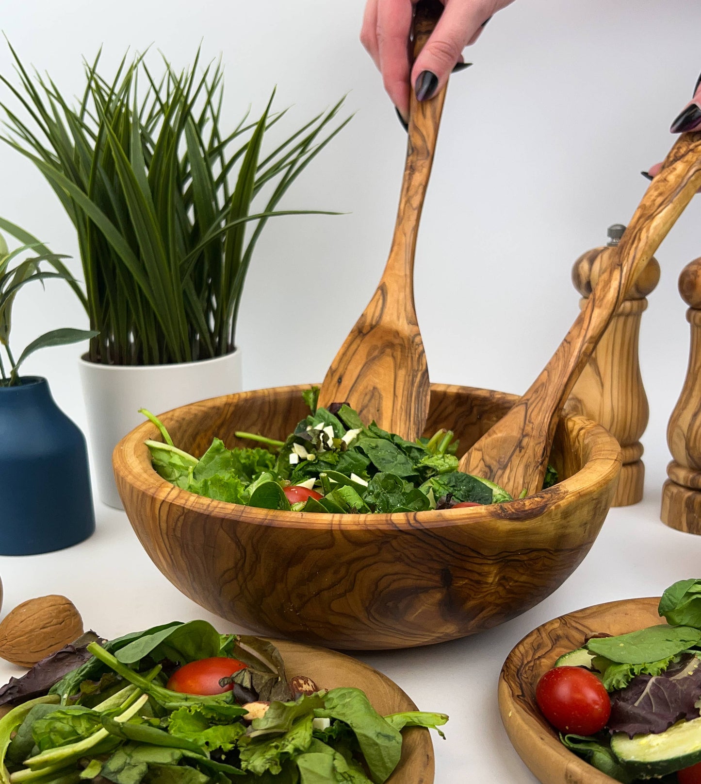 Olive Wood Family Salad Bowl: 10" - Edwina Alexis