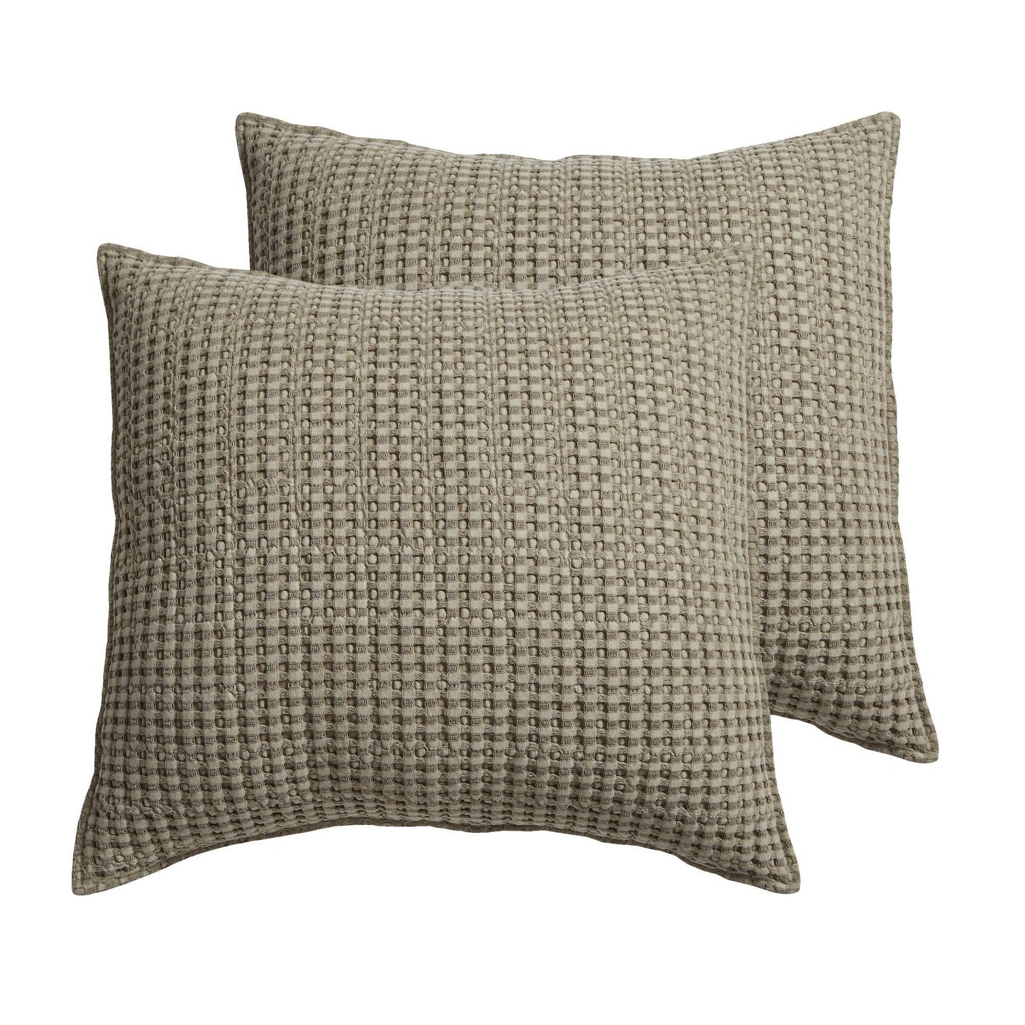 Mills Waffle Euro Sham Set of 2: Grey
