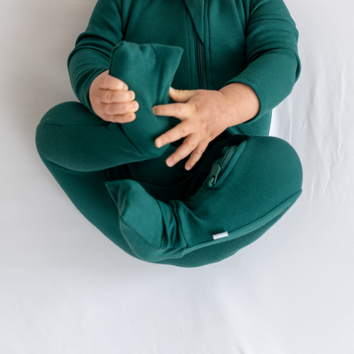 Baby Bamboo Pajamas w/ DreamCuffs™: Sage Green / 9 - 12 Months - Edwina Alexis