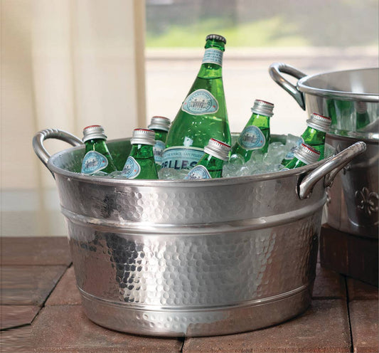 Hammered Beverage Tub with Handles - Edwina Alexis