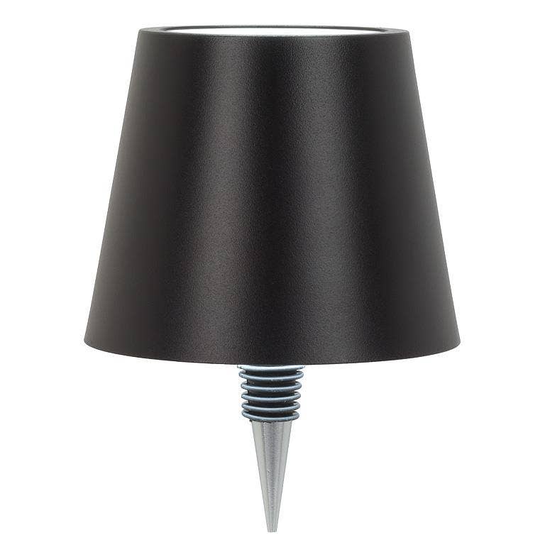 Classic Shade LED Bottle Stopper Light-5"H: Black
