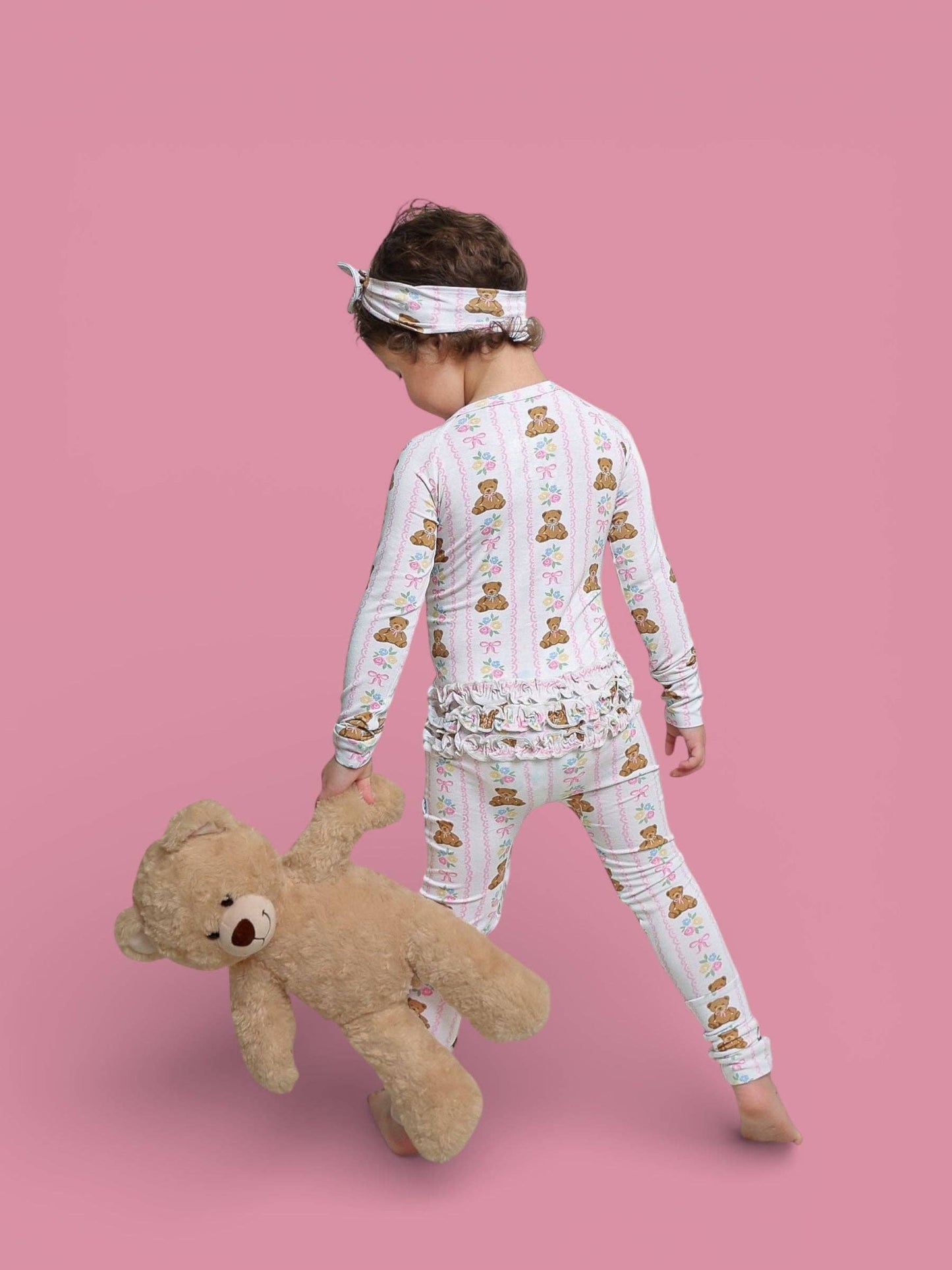 BEAR-Y BLOSSOMS DREAM RUFFLE ROMPER: 2T