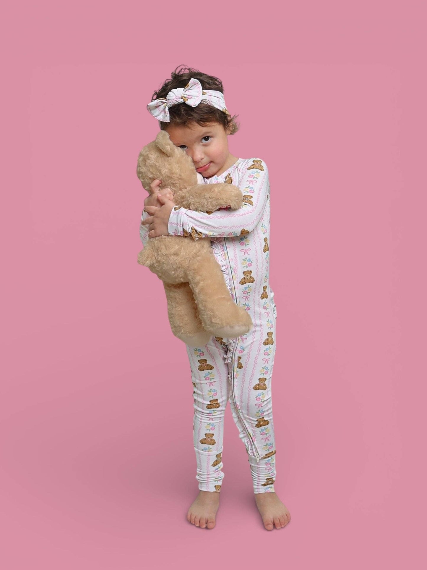 BEAR-Y BLOSSOMS DREAM RUFFLE ROMPER: 2T