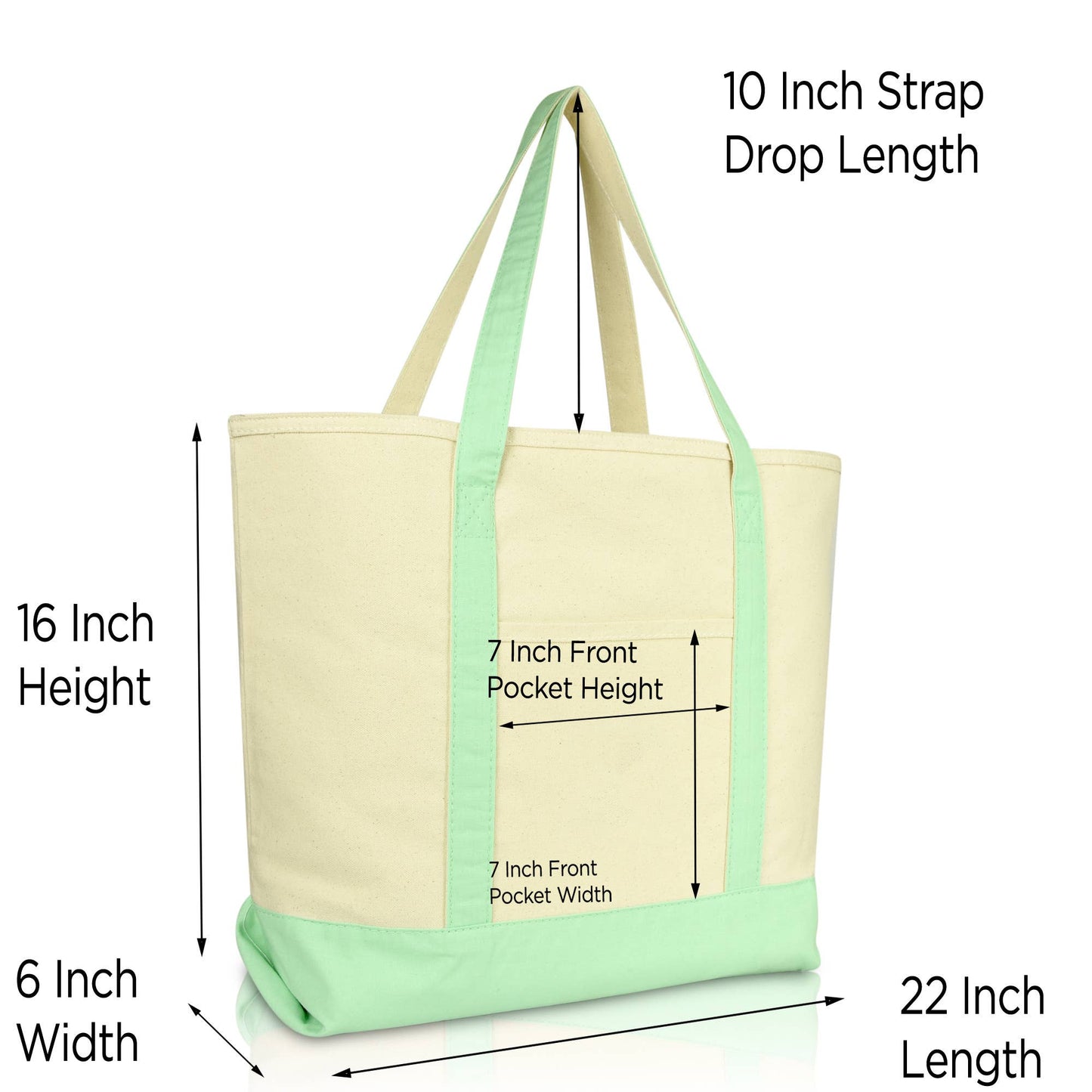DALIX 22" Shopping Tote Bag in Heavy Cotton Canvas: Pink