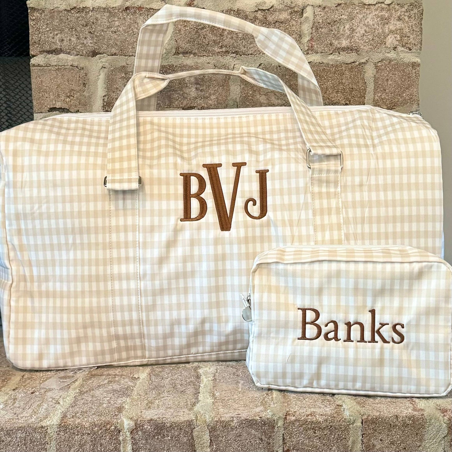 Nylon Everything Bag: Khaki Gingham