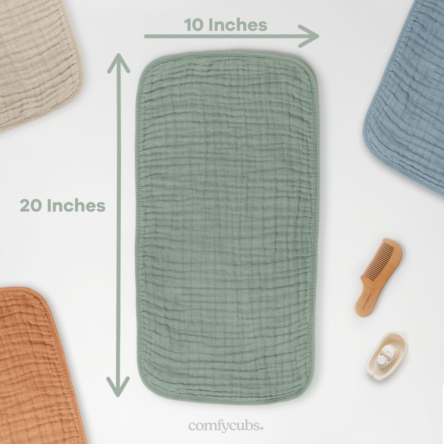 Muslin Burp Cloths by Comfy Cubs: White / 6-Pack 20”X10”