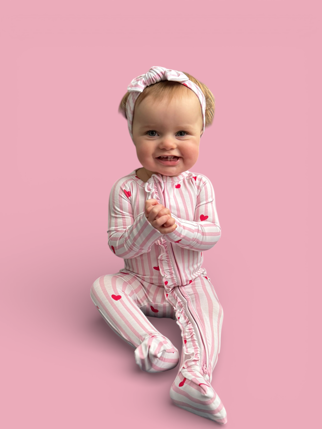 SWEETHEART STRIPES DREAM RUFFLE ROMPER: 2T
