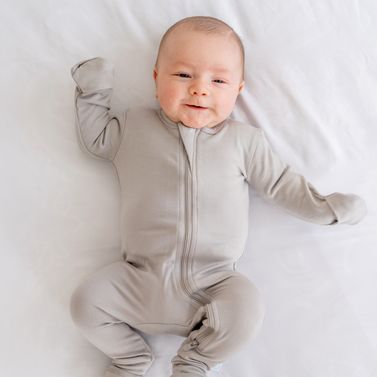 Baby Bamboo Pajamas w/ DreamCuffs® - Moon Grey: 9 - 12 Months - Edwina Alexis