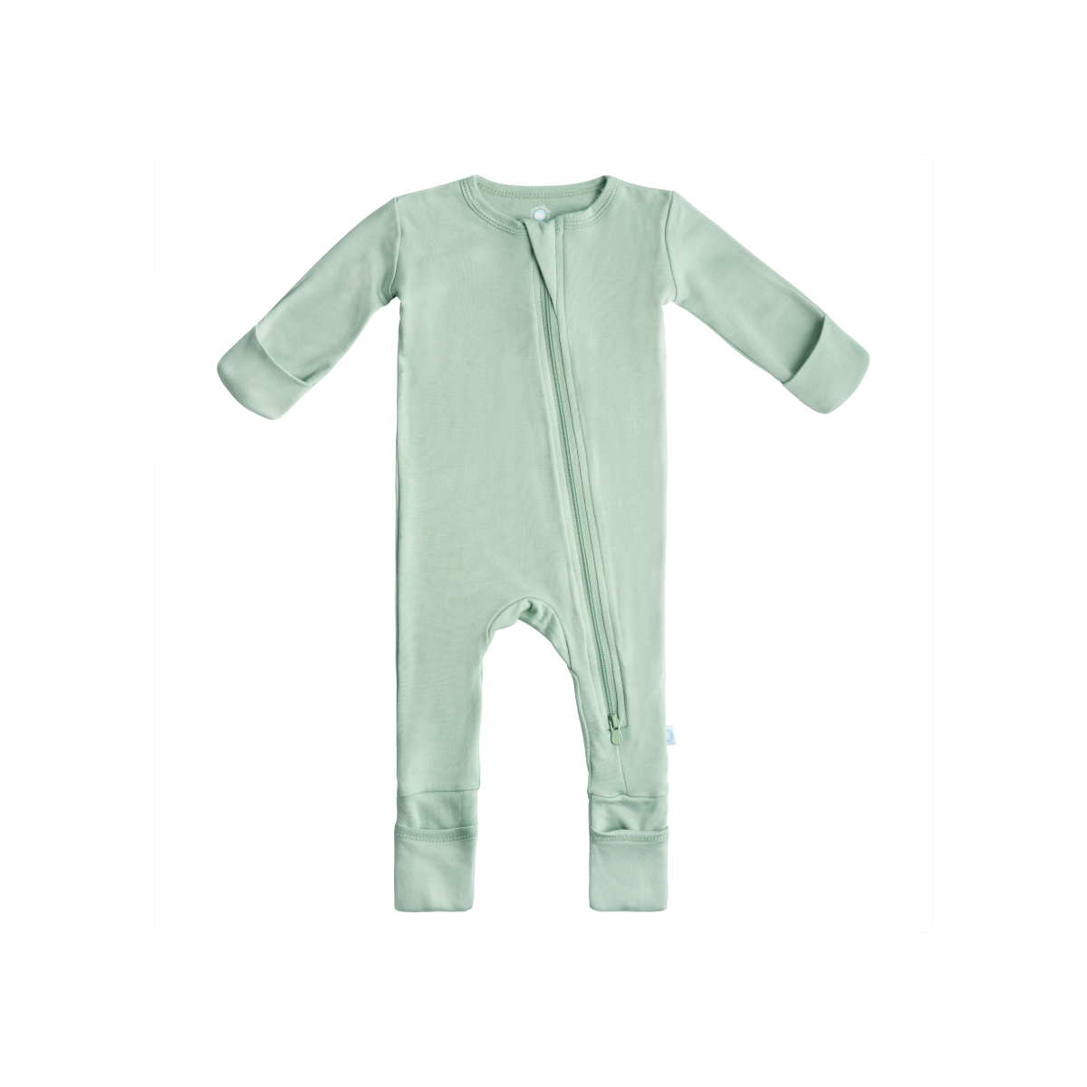 Baby Bamboo Pajamas w/ DreamCuffs® - Sage Green: 6 - 9 Months - Edwina Alexis