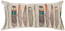 Load image into Gallery viewer, Large Feathers Lumbar: Pillow Cover with Insert - Edwina Alexis