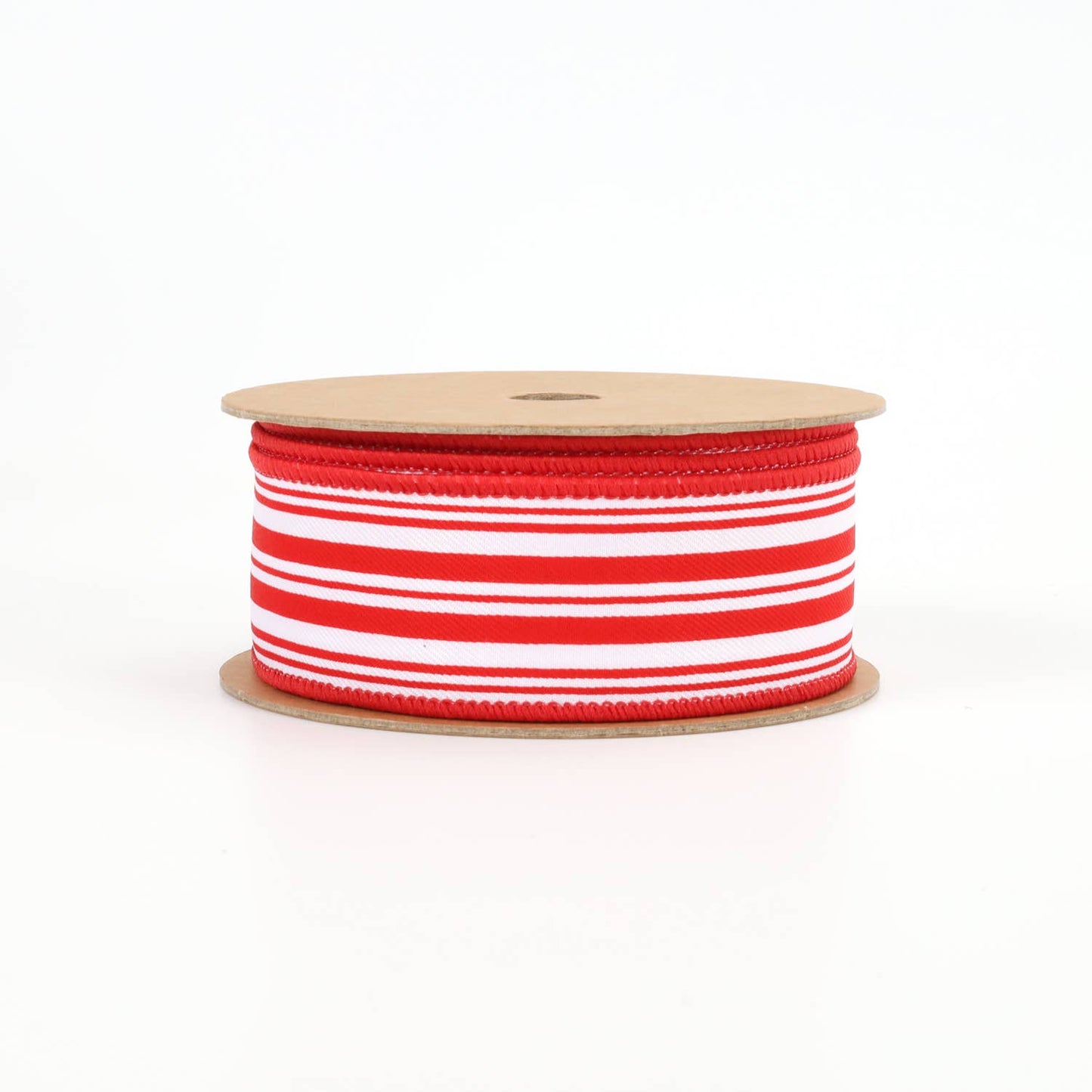 1 1/2" Wired Ribbon | "Striped" Red/White | 10 Yard Roll