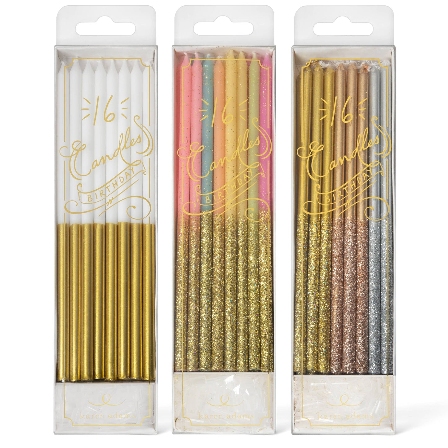 Birthday Candles: Metallic with Glitter - Edwina Alexis