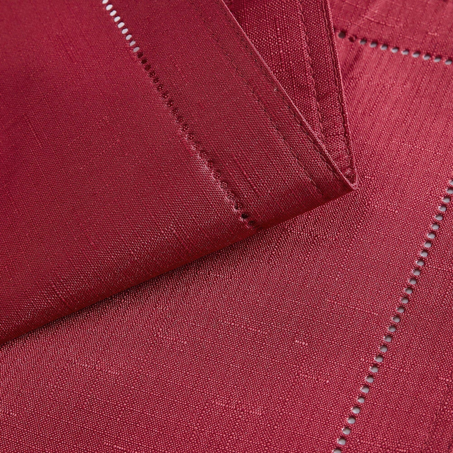 Alison Hemstitch Border Fabric Placemat, Set of 4 - 13"x19": Fog