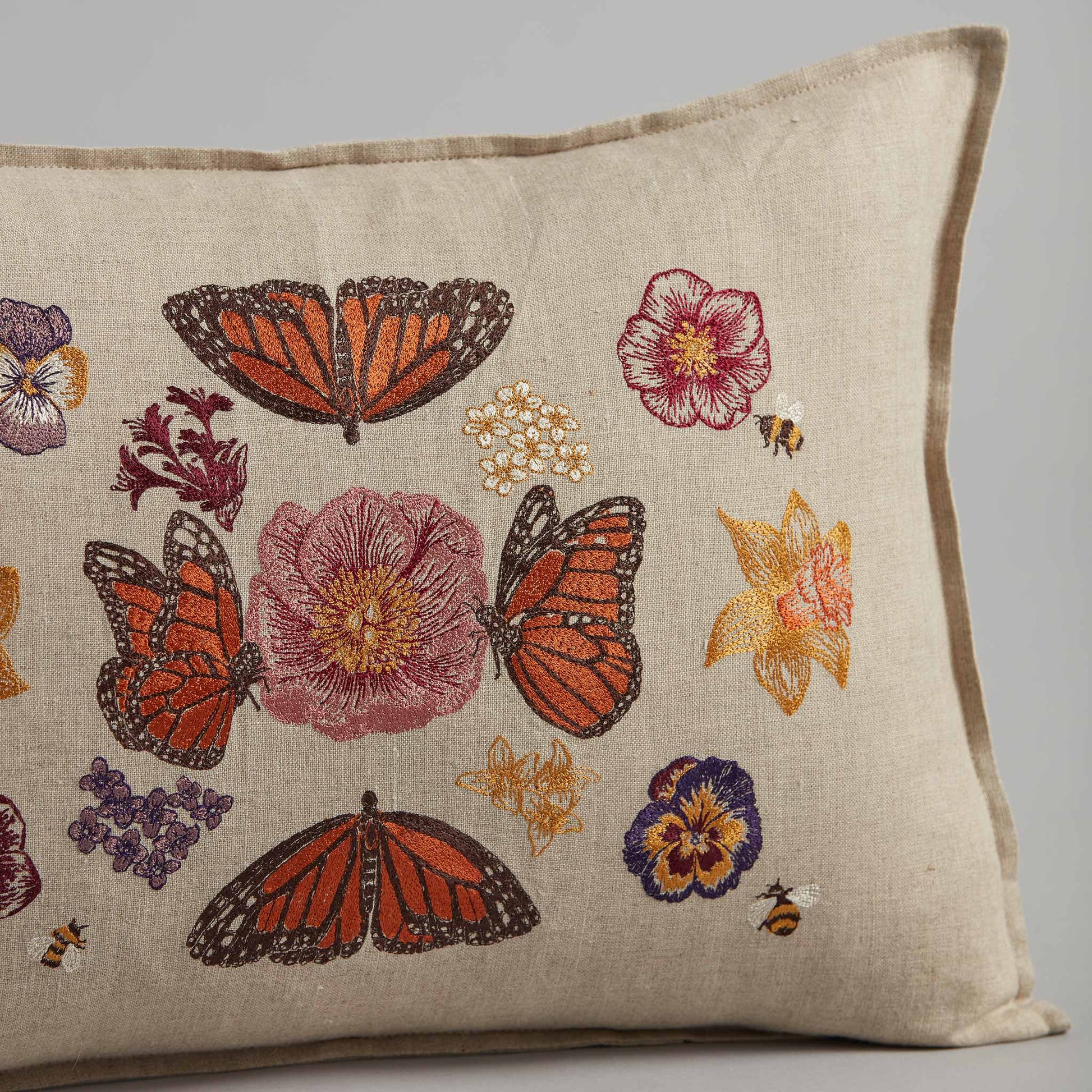 Butterflies and Blooms Pillow: Pillow Cover with Insert - Edwina Alexis