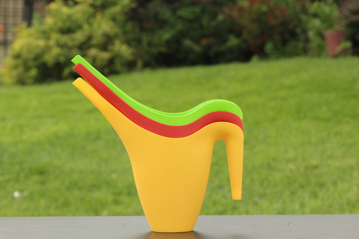 Ashman Set of 3 Watering Can, Indoor and Outdoor Use, Red, Green, Yellow, 2 Liter Capacity
