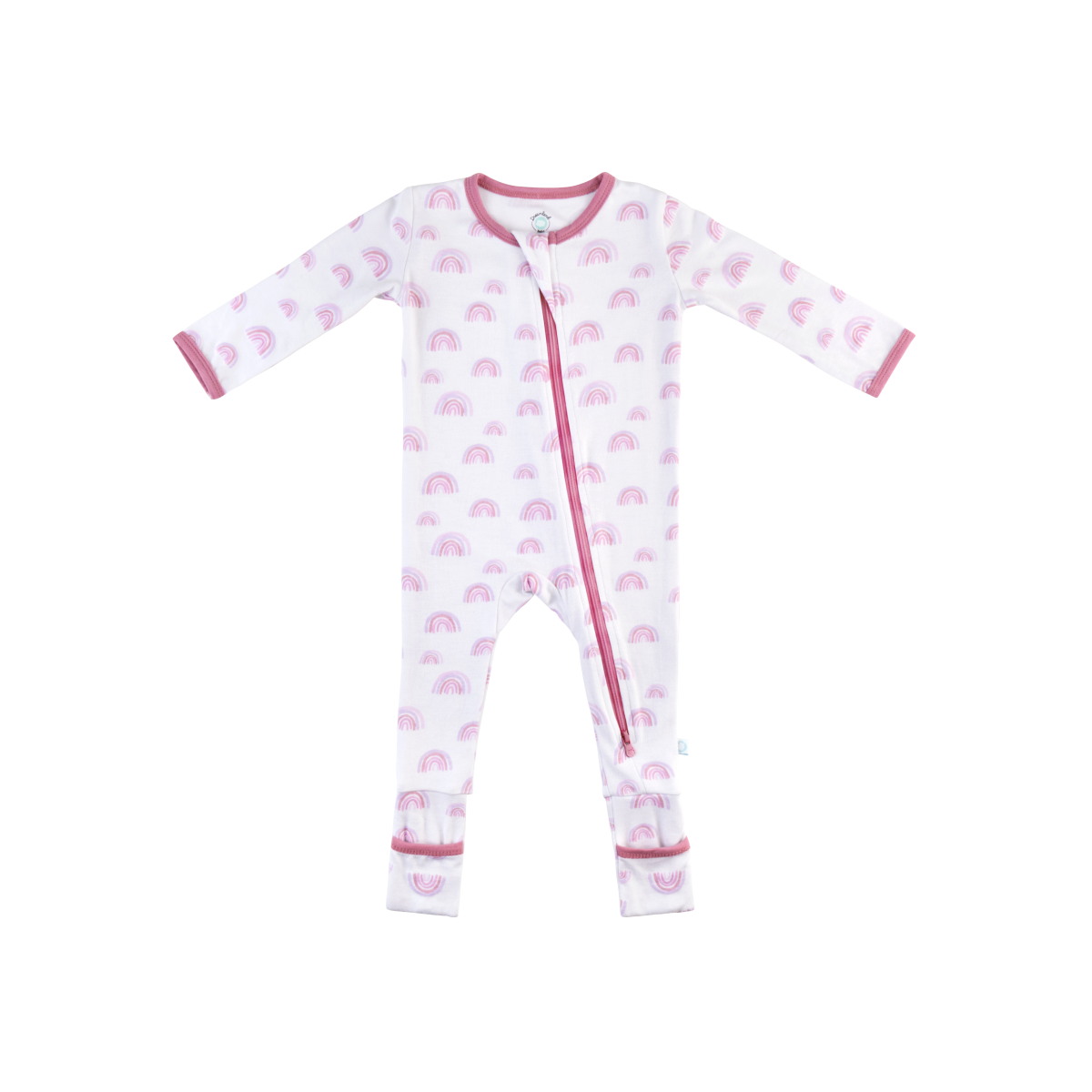 Baby Bamboo Pajamas w/ DreamCuffs® - Pink Rainbow: 9 - 12 Months - Edwina Alexis