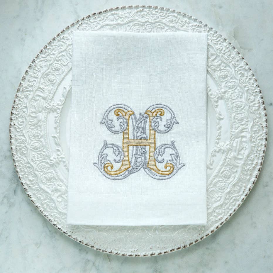 Vintage Vine Monogram Tri-Fold Napkin