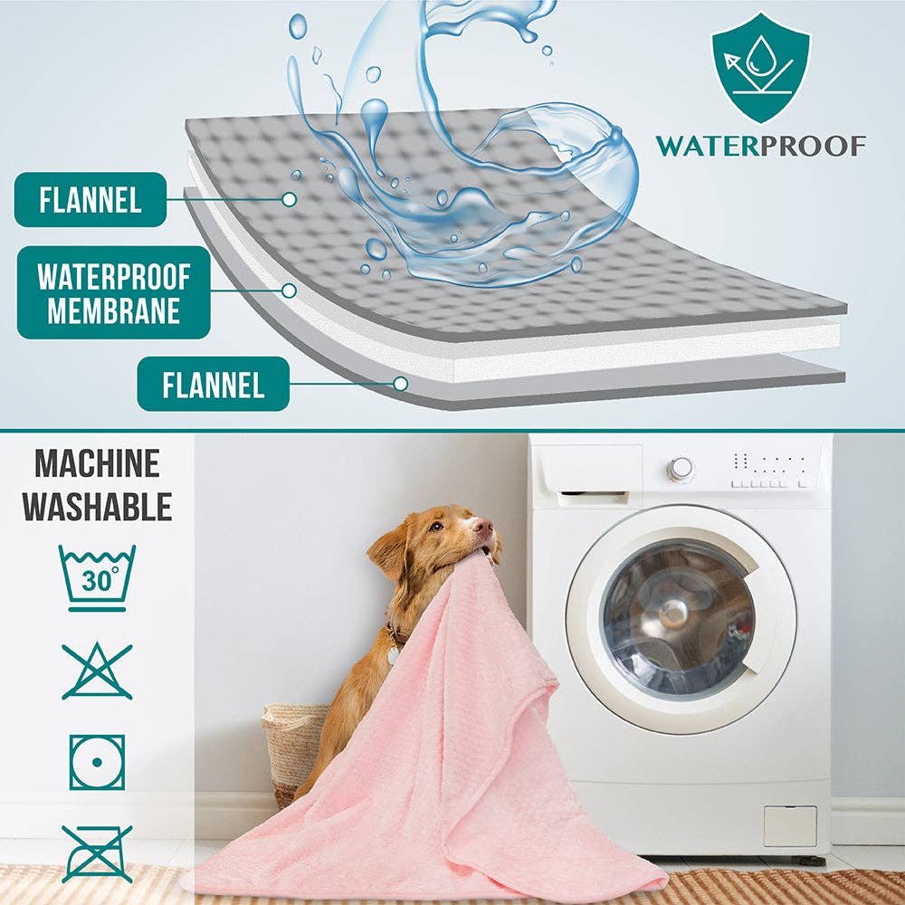 Waterproof Waffle Textured Pet Blanket: Taupe / X-Large - 60" x 80"