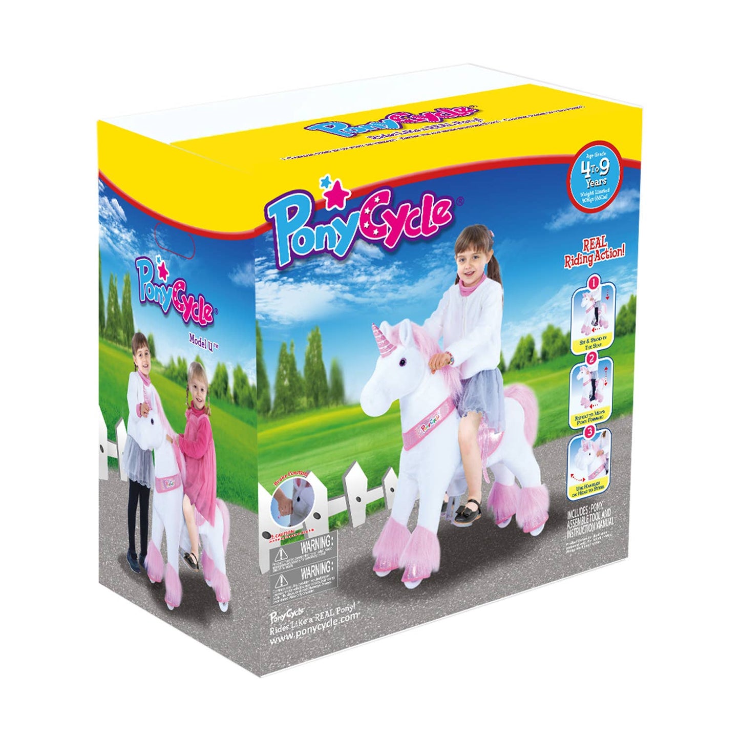 PonyCycle Ride-On Pink Unicorn Classic Model U: S - Edwina Alexis