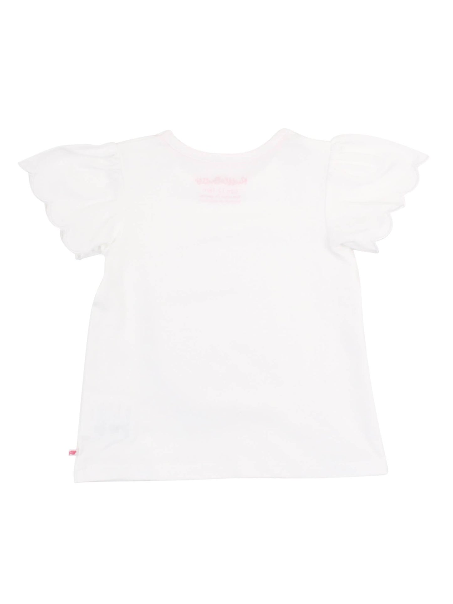 Girls White Knit Short Sleeve Scallop Tee: White / 18-24m